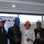 IMG_1711 Black Excellence Versatile Agency promoters with STK FM presenter Siya (bucket hat) in studio at STK FM 91.1.